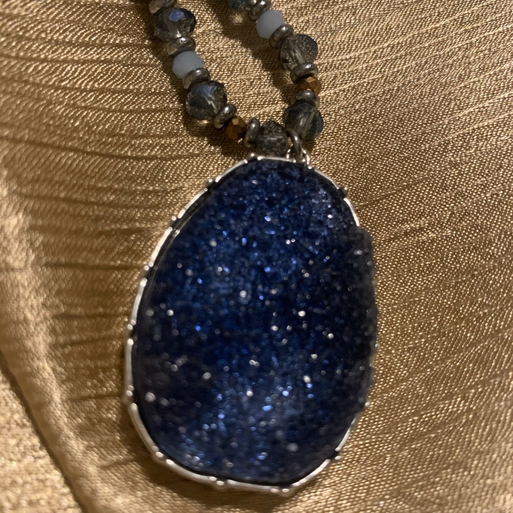 Long and Chunky Beaded/Stone Fashion Necklace
